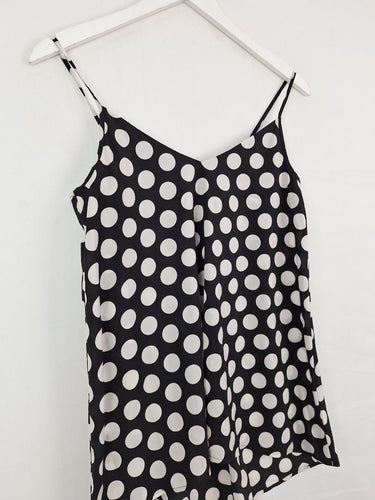 Second-Hand - French Connection Monochrome Polka Dot Breezy Slip Top Size 8 - SwapUp