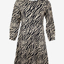 Second-Hand - Serafina Cream Zebra Zip Midi Dress Size M - SwapUp