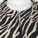 Second-Hand - Serafina Cream Zebra Zip Midi Dress Size M - SwapUp