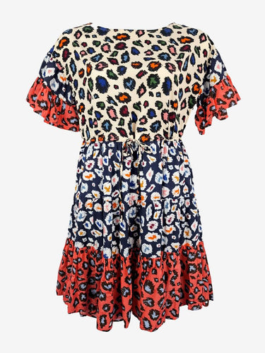Gorman Rainbow Cheetah Tiered Dress Size 10