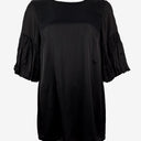 Second-Hand - Mesop Pleated Puff Sleeve Black Mini Dress Size 14 - SwapUp