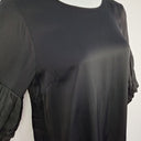 Second-Hand - Mesop Pleated Puff Sleeve Black Mini Dress Size 14 - SwapUp
