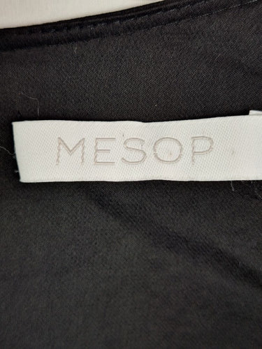 Second-Hand - Mesop Pleated Puff Sleeve Black Mini Dress Size 14 - SwapUp