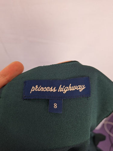 Second-Hand - Princess Highway Forest Green Skater Dress Size 8 - SwapUp