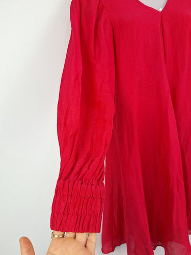Second-Hand - Country Road Raspberry Silk Blend Mini Dress Size 8 - SwapUp