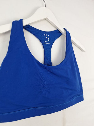 Second-Hand - Nimble Cobalt Seamless Racerback Crop Top Size 12 - SwapUp