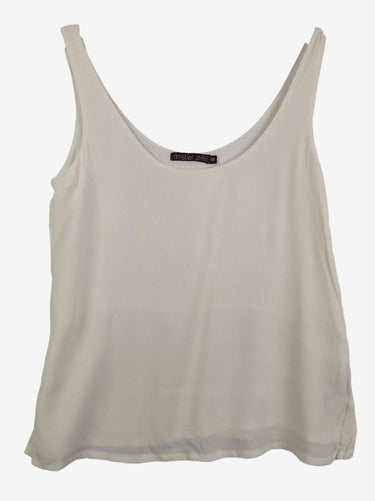 Mister Zimi Pearl White Relaxed Tank Top Size 8