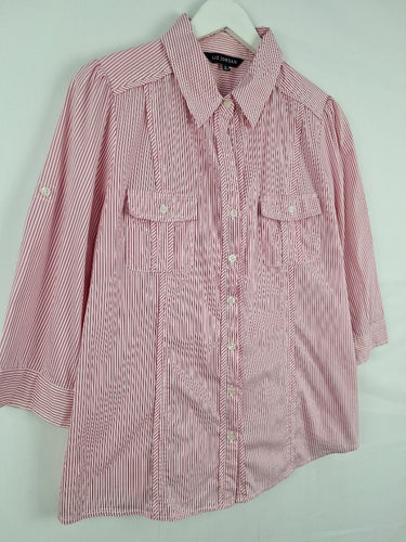 Second-Hand - Liz Jordan Candy Stripe Button Up Shirt Size 14 - SwapUp