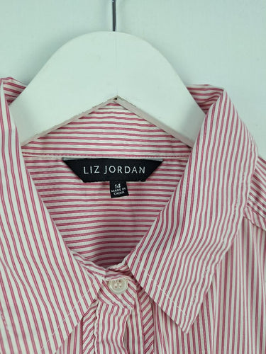 Second-Hand - Liz Jordan Candy Stripe Button Up Shirt Size 14 - SwapUp