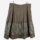 Second-Hand - Liz Jordan Embroidered Linen Blend Midi Skirt Size XL - SwapUp