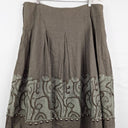 Second-Hand - Liz Jordan Embroidered Linen Blend Midi Skirt Size XL - SwapUp