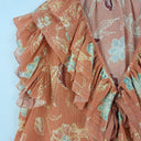 Second-Hand - Ulla Johnson Floral Frill Shimmer Blouse Size 10 - SwapUp