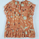 Second-Hand - Ulla Johnson Floral Frill Shimmer Blouse Size 10 - SwapUp