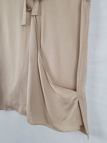 Second-Hand - Theory Silk Beige Tie Blouse Size XS - SwapUp