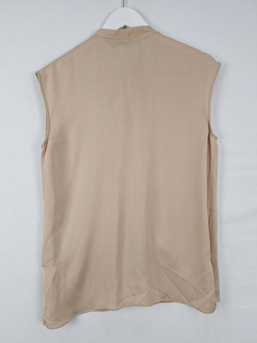 Second-Hand - Theory Silk Beige Tie Blouse Size XS - SwapUp