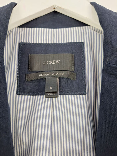 Second-Hand - J.Crew Navy Classic Linen Blazer Size 6 - SwapUp