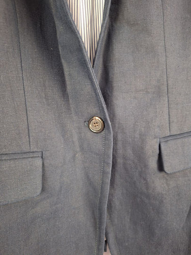 Second-Hand - J.Crew Navy Classic Linen Blazer Size 6 - SwapUp
