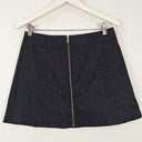 Second-Hand - Victoria Beckham Dark Denim Pleat Mini Skirt Size 10 - SwapUp