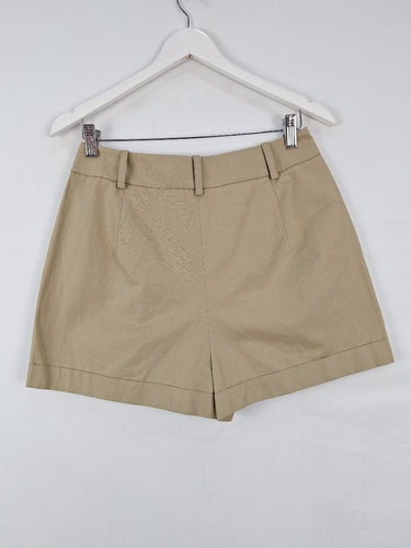 Second-Hand - Michael Kors Latte Sophisticated Pleat Shorts Size 6 - SwapUp