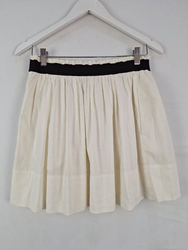 Second-Hand - Theory Sweet Linen Blend Pleat Mini Skirt Size S - SwapUp
