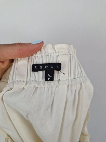 Second-Hand - Theory Sweet Linen Blend Pleat Mini Skirt Size S - SwapUp