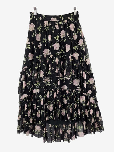 Ulla Johnson Pure Silk Lilac Rose Layered Midi Skirt Size 6