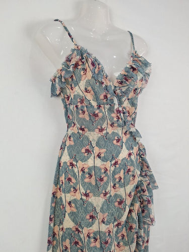 Second-Hand - Review Soft Frilled Floral Midi Dress Size 6 - SwapUp