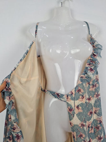 Second-Hand - Review Soft Frilled Floral Midi Dress Size 6 - SwapUp