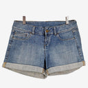 Second-Hand - Witchery Cuffed Washed Denim Shorts Size 8 - SwapUp