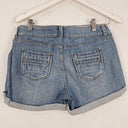 Second-Hand - Witchery Cuffed Washed Denim Shorts Size 8 - SwapUp