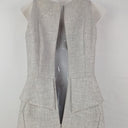 Second-Hand - Cue Grey Panelled Fitted Work Midi Dress Size 6 - SwapUp