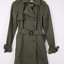 Second-Hand - studio.w Forest Green Single Breasted Trench Coat Size 6 - SwapUp