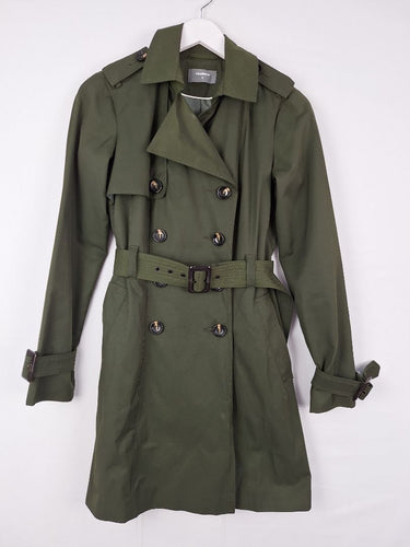 Second-Hand - studio.w Forest Green Single Breasted Trench Coat Size 6 - SwapUp