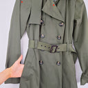 Second-Hand - studio.w Forest Green Single Breasted Trench Coat Size 6 - SwapUp