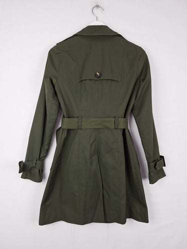 Second-Hand - studio.w Forest Green Single Breasted Trench Coat Size 6 - SwapUp