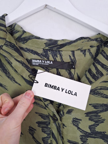 Second-Hand - Bimba Y Lola Army Green Butterfly Wing Longline Shirt Size M - SwapUp