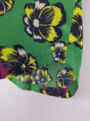 Second-Hand - J.Crew Forest Green Floral Summer Top Size 6 - SwapUp