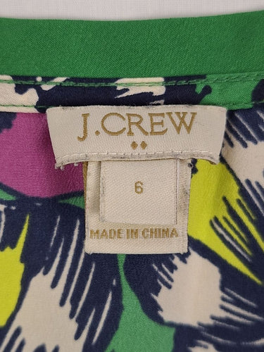 Second-Hand - J.Crew Forest Green Floral Summer Top Size 6 - SwapUp