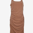 Second-Hand - Fresh Soul Flesh Ruched Flattering Mini Dress Size 10 - SwapUp