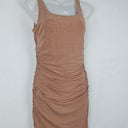 Second-Hand - Fresh Soul Flesh Ruched Flattering Mini Dress Size 10 - SwapUp