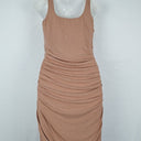 Second-Hand - Fresh Soul Flesh Ruched Flattering Mini Dress Size 10 - SwapUp
