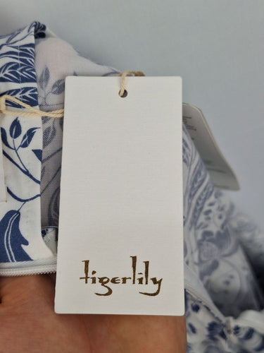 Second-Hand - Tigerlily Sweet Shoulder Tie Blue Mini Dress Size 8 - SwapUp
