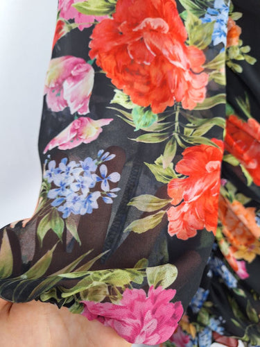Second-Hand - Fresh Soul Romantic Dark Floral Mini Dress Size 8 - SwapUp