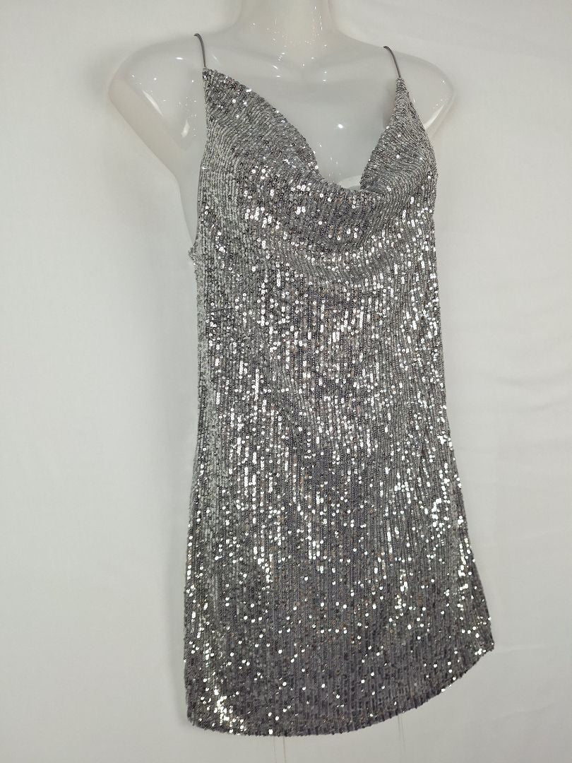 sass and bide silver dress sass - PAINT ME SILVER | The Silent Sound Knit Dress in spectral silver; an update to a classic sass & bide silhouette. #FS20 #sassandbide