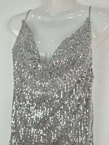 Second-Hand - Sass & Bide 'You Were Saying' Silver Mini Dress Size XS - SwapUp
