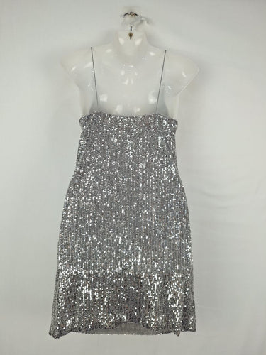 Second-Hand - Sass & Bide 'You Were Saying' Silver Mini Dress Size XS - SwapUp