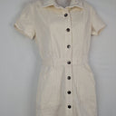 Second-Hand - All About Eve Milk Corduroy Button Up Mini Dress Size 8 - SwapUp