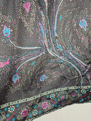 Second-Hand - Monsoon Pure Silk Dazzling Night Flower Tunic Blouse Size 8 - SwapUp