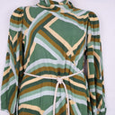 Second-Hand - Frank & Dollys Shades of Green Mock Neck Maxi Dress Size S - SwapUp