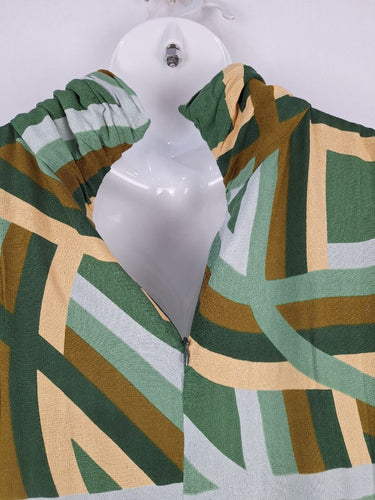 Second-Hand - Frank & Dollys Shades of Green Mock Neck Maxi Dress Size S - SwapUp